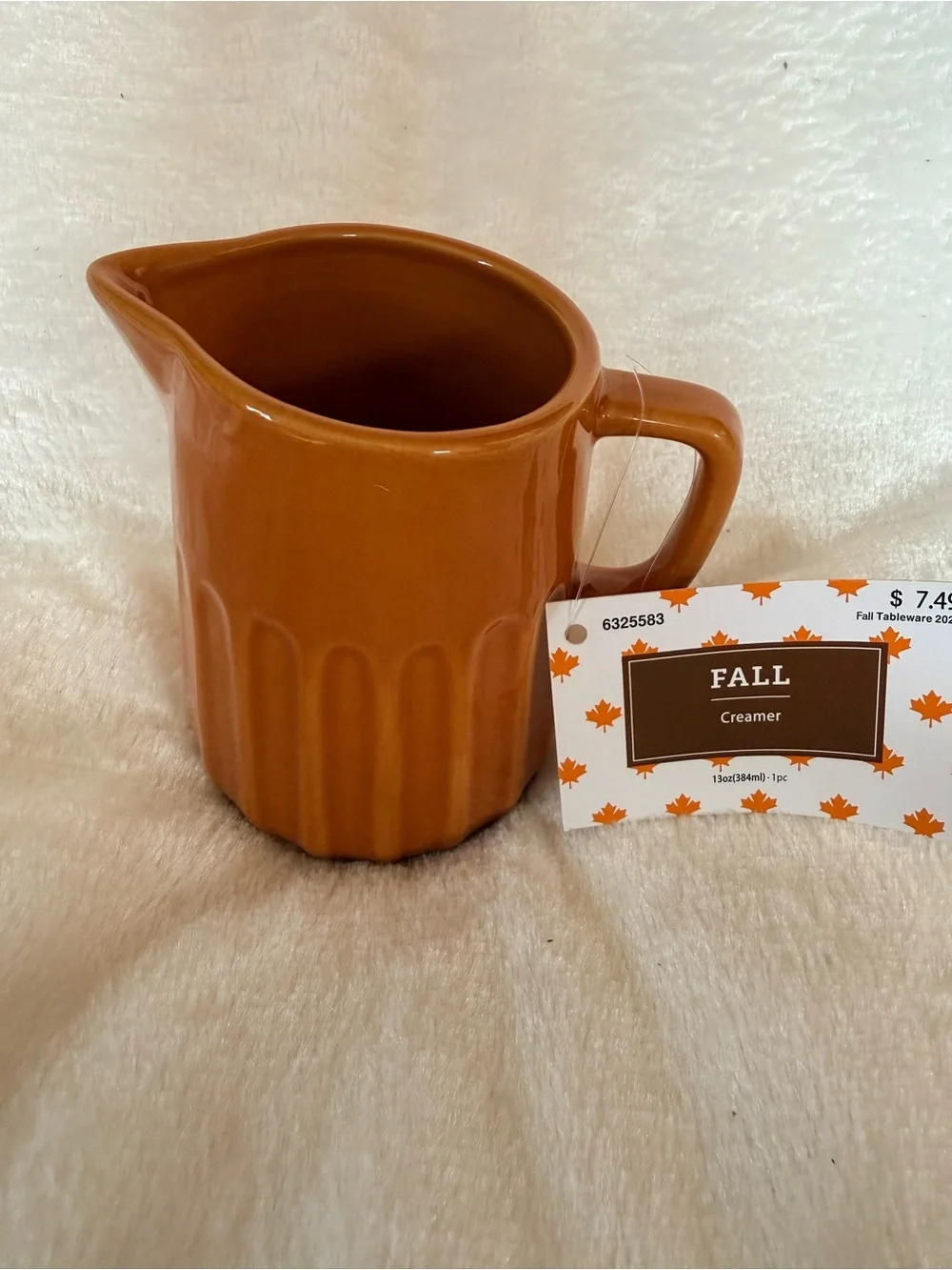 Hobby Lobby Ceramic Creamer Pitcher - Burnt Orange Gloss